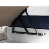 Bobochic Paris Temno modra oblazinjena zakonska postelja s prostorom za shranjevanje z letvenim dnom 160x200 cm Garance – | Shoptok.si