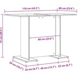 vidaXL Jedilna miza starinski les 110x60x75 cm inženirski les | Shoptok.si