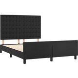  Za krevet s uzglavljem crni 140x190 cm od umjetne kože | shoptok.hr