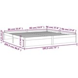  Okvir za krevet od masivnog drva bijeli 180 x 200 cm 6FT bračni | shoptok.hr