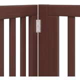 vidaXL Ograda za pse z vrati zložljiva 4 paneli rjava 320cm topolovina | Shoptok.si