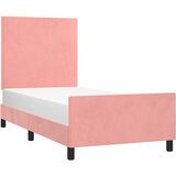  Okvir za krevet s uzglavljem ružičasti 100x200 cm baršunasti | shoptok.hr