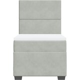  Box spring krevet s madracem svjetlosivi 100x200 cm baršunasti | shoptok.hr