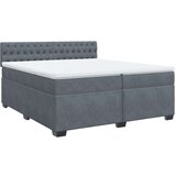 vidaXL Krevet s oprugama i madracem tamnosivi 200x200 cm baršunasti | shoptok.hr