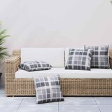  Jastučić za van Kockasto 4 pcs Sivi karirani 60 x 60 cm Tkanina | shoptok.hr