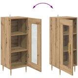 vidaXL Strani šal artisan hrast 34 x 34.5 x 90 cm Konstruiran les | Shoptok.si