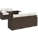  6-dijelni set sofe za vrt s jastučićima smeđi poli ratan dvosjedna sofa za vrt s pohranom i jastučićima smeđi poli ratan | shoptok.hr