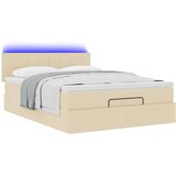 vidaXL otomanski krevet s madracem krem 140x200 cm tkanine | shoptok.hr