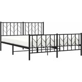  Metalni okvir kreveta uzglavlje i podnožje crni 150x200 cm | shoptok.hr