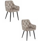 Brandless Stol JORK - temno bež žamet / črne noge x 2, (22056982) | Shoptok.si