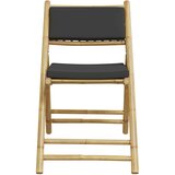  5-dijelni sklopivi bistro set s tamnosivim jastucima od bambusa | shoptok.hr