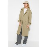 Trendyol Open Khaki Wide Cut Oversize Belted Windbreaker Detailed Water Repellent Long Trench Coat | Shoptok.si