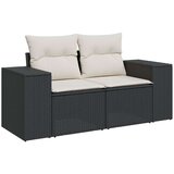 vidaXL 9-dijelni set vrtnih sofa s jastucima crni od poliratana | shoptok.hr