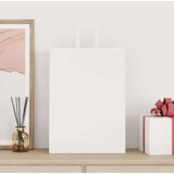  Papirnate vrećice 50 kom s ručkama bijele 32x17x44 cm | shoptok.hr