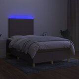  box spring s madracem LED smeđesivi 120 x 200 cm tkanina | shoptok.hr