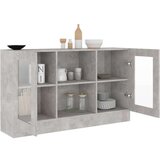 vidaXL Vitrina siva boja betona 120 x 30,5 x 70 cm od iverice | shoptok.hr