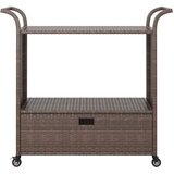 Barska kolica s ladicom smeđa 100 x 45 x 97 cm od poliratana | shoptok.hr