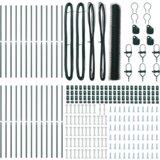 vidaXL Heksagonalna ograja Zelena 1.2x50 m Jeklo, Ograjni stebri 13 kosov Zeleni Ø32 mm 170 cm Galvanizirano jeklo | Shoptok.si