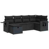  6-dijelni set vrtnih sofa s jastucima crni od poliratana | shoptok.hr