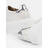 Sergio Leone White and silver sneakers with a leather pin by | Shoptok.si