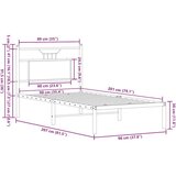 vidaXL Posteljni okvir brez vzmetnice hrast 90x200 cm inženirski les | Shoptok.si