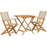  3-dijelni bistro set od poliratana i masivnog drva bež | shoptok.hr