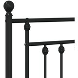  Metalni okvir za krevet s uzglavljem crni 107x203 cm | shoptok.hr