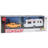  Metalni set vozila Pickup s kamperom DIE-CAST - oranžna | Shoptok.si