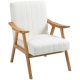  Tapecirana fotelja u skandinavskom dizajnu baršunasti izgled okvir od punog drva 68 x 74 x 82 cm prirodna+krem boja Cijene