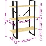Ormarić za knjige s 3 razine 80 x 30 x 105 cm masivna borovina | Eponuda.com