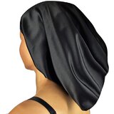 INF Svilena spalna kapa za dolge lase, satenska spalna kapa za ženske Black, (21685581) | Shoptok.si