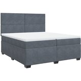  Krevet s oprugama i madracem tamnosivi 200x200 cm baršunasti | shoptok.hr