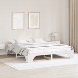 vidaXL Krevetni okvir Bijela Masivno drvo 200 x 200 cm Minimalistički | shoptok.hr