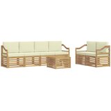 vidaXL Zunanja garnitura za sedenje 7 pcs Bela in krem Poliester, (5000281761) | Shoptok.si