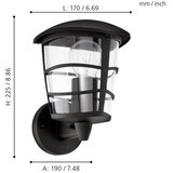 Eglo aloria spoljna zidna lampa/1, e27, crna | Eponuda.com