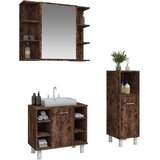 3-dijelni set kupaonskih ormarića boja dimljenog hrasta drveni | shoptok.hr