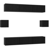  Set TV komoda 8 kom. Crni hrast Konstruirano drvo Crna 60 x 30 x 30 cm | shoptok.hr