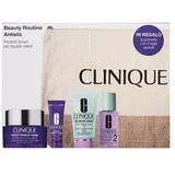 Clinique Beauty Routine Anti-Age darovni set krema za lice Smart Clinical Repair Wrinkle Correcting Cream 50 ml + serum za lice Smart Clinical Repair Wrinkle Correcting Serum 10 ml + tekući sapun za lice All About Clean Liquid Facial Soap 30 ml + losion Clarifying Lotion 2 30 ml + za žene
