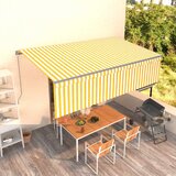 Tenda na ručno uvlačenje s roletom 5 x 3 m žuto-bijela | shoptok.hr