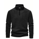Dewberry 49143 Half Zipper Stand Collar Mens Fleece-BLACK | Shoptok.si