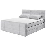 MID.YOU POSTELJA BOXSPRING 183 cm x 200 cm , tekstil, leseni material svetlo siva | Shoptok.si