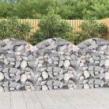 vidaXL Obokana gabionska košara 100x30x100/120 cm pocinkano železo Cene