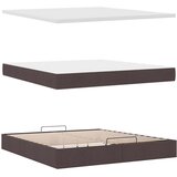 vidaXL Otomanski posteljni okvir z vzmetnico rjav 160x200 cm blago, (21653541) | Shoptok.si