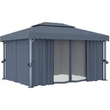  Sjenica sa zastorima i LED svjetlosnim trakama 4 x 3 m antracit | shoptok.hr