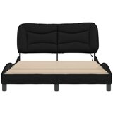  Okvir kreveta s LED svjetlima crni 140 x 190 cm od tkanine | shoptok.hr