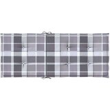 vidaXL Jastuci za stolice 4 kom sivi karirani 120x50x3 cm od tkanine | shoptok.hr