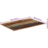  Pravokutna stolna ploča 60 x 90 cm 15 - 16 mm obnovljeno drvo | shoptok.hr