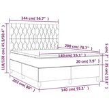  Box spring postelja z vzmetnico LED temno rjava 140x200cm blago, (20899228) | Shoptok.si