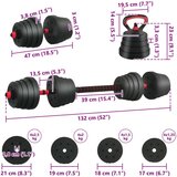  4-u-1 set bućica Crna i crvena 121 x 19 5 x 19 5 cm | shoptok.hr