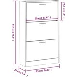 vidaXL Ormarić za cipele boja hrasta 63x24x103 cm konstruirano drvo | shoptok.hr